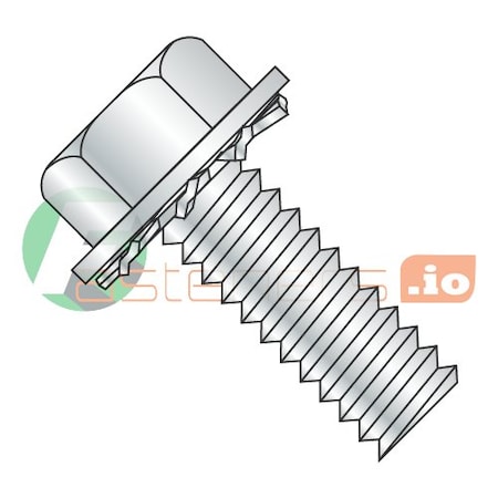 #6-32 Hex Head Cap Screw, Zinc Plated Steel, 3/8 In L, 10000 PK